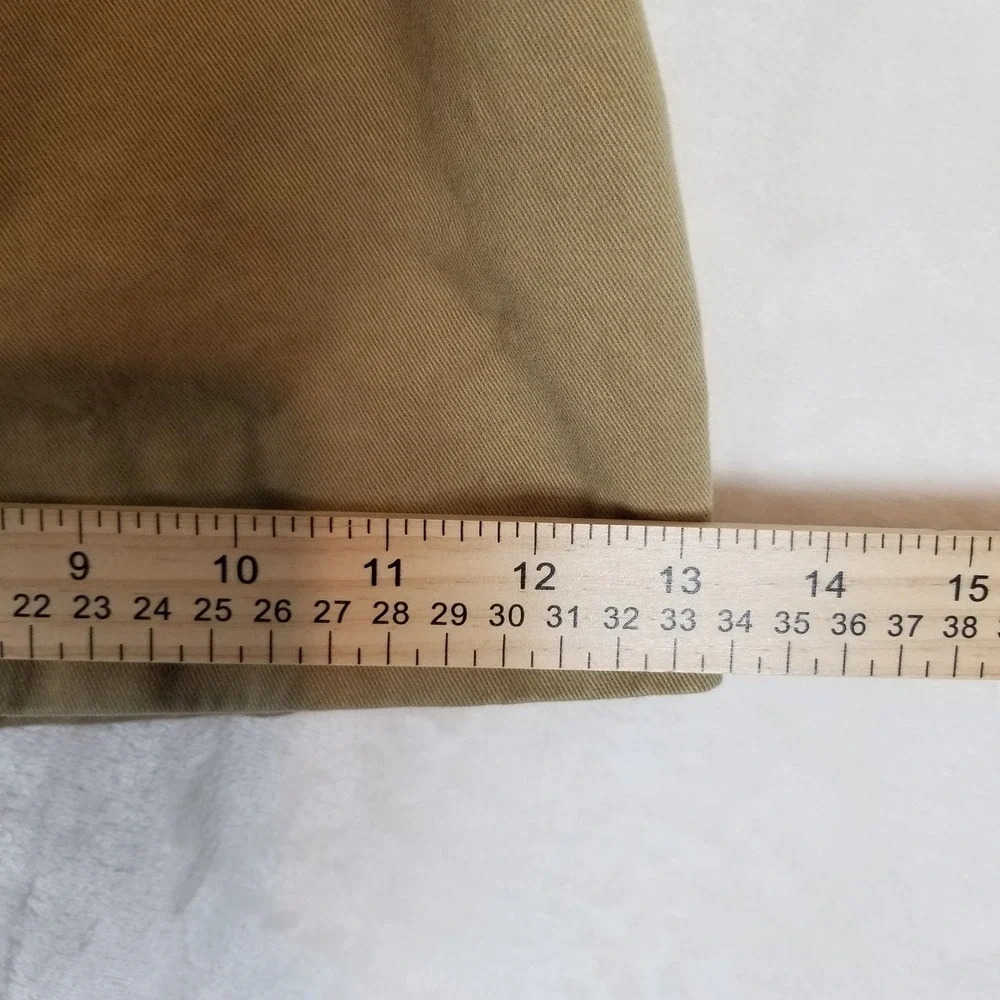 Reyn Spooner Mens Khaki Pleated Chino Shorts 100% Cotton Elastic Waist Tan 36‎